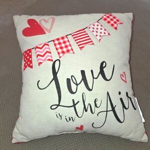 Valentine's Day Red & Pink Love is in the Air Heart Decorative Throw Pillow.